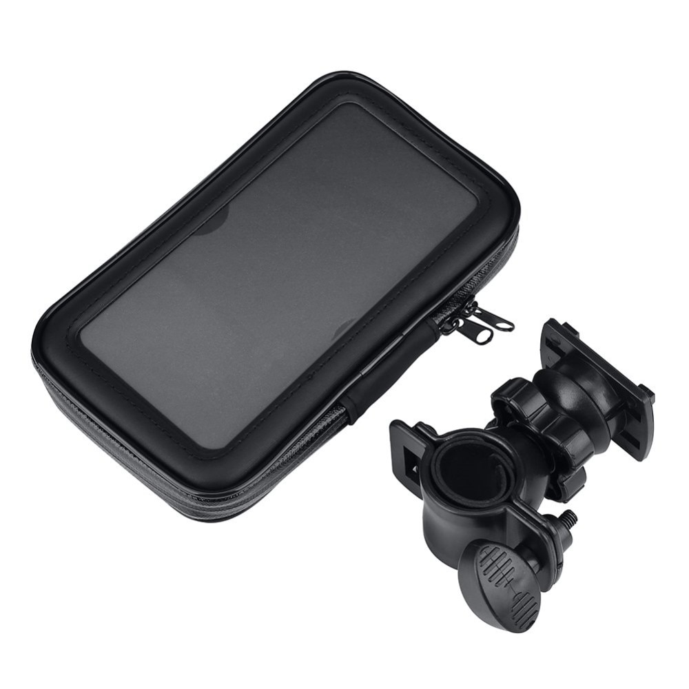 Waterproof mobile holder for bicycle/motorcycle XXL Black