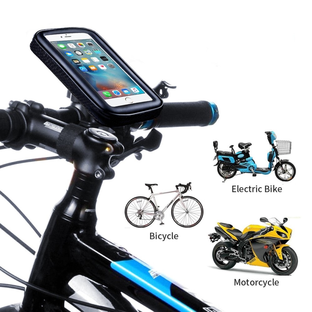 Waterproof mobile holder for bicycle/motorcycle XXL Black