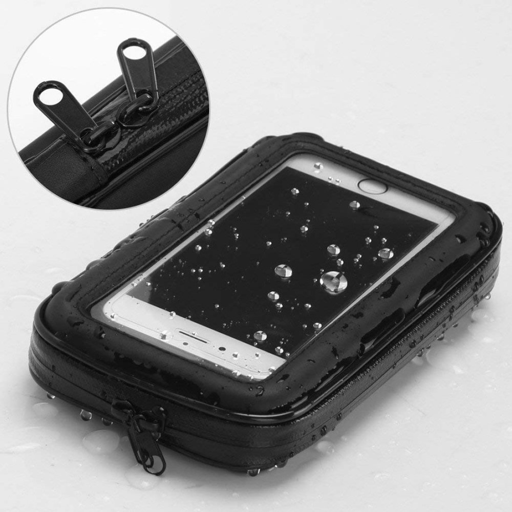 Waterproof mobile holder for bicycle/motorcycle XXL Black