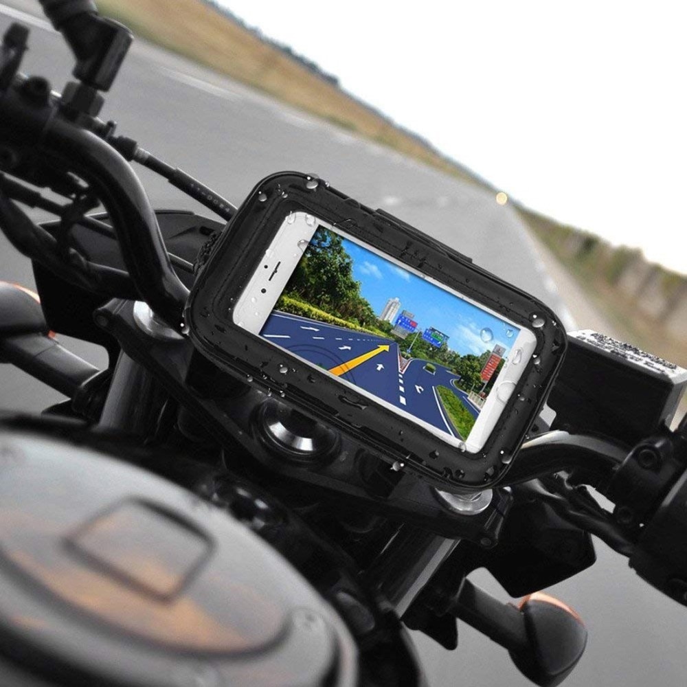 Waterproof mobile holder for bicycle/motorcycle XL Black