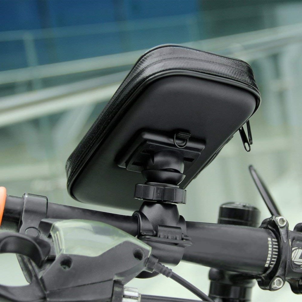 Waterproof mobile holder for bicycle/motorcycle XXL Black