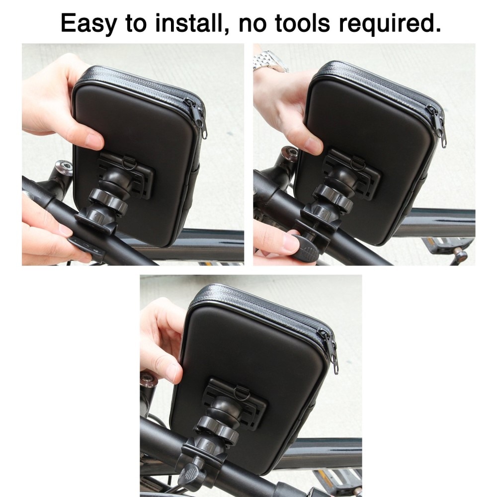 Waterproof mobile holder for bicycle/motorcycle L Black