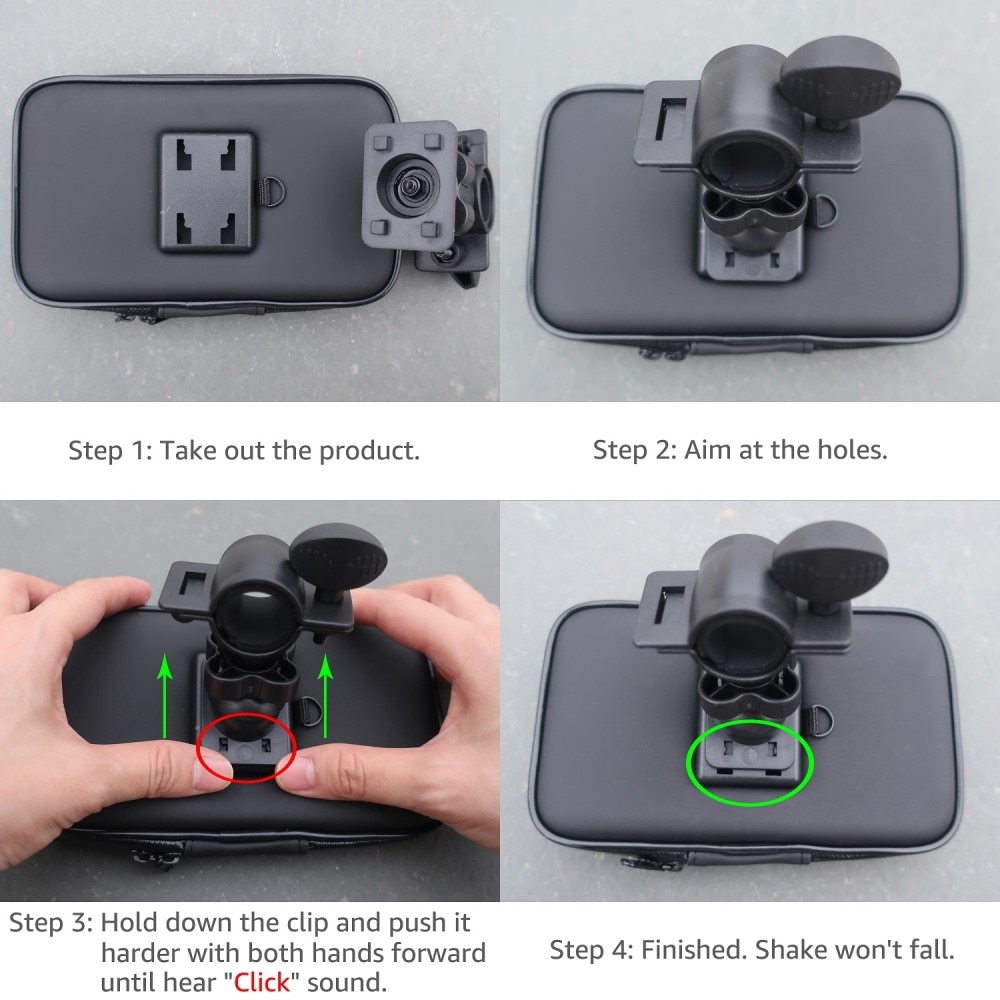 Waterproof mobile holder for bicycle/motorcycle L Black