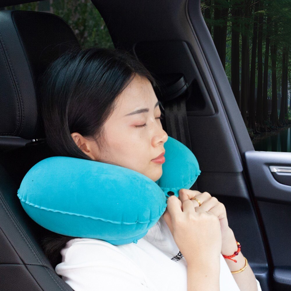 Inflatable Neck Pillow Blue