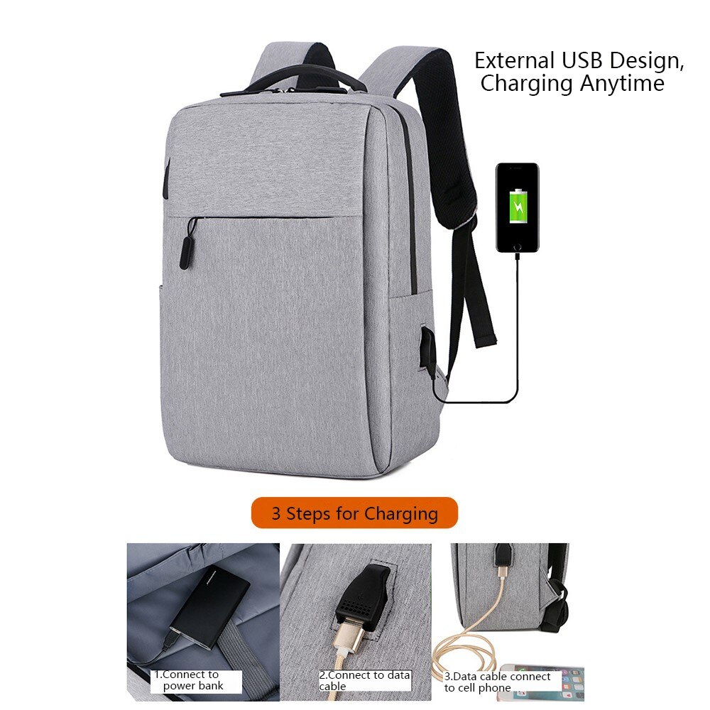 Water-resistant Nylon Backpack for Laptops up to 16 inches, Grey