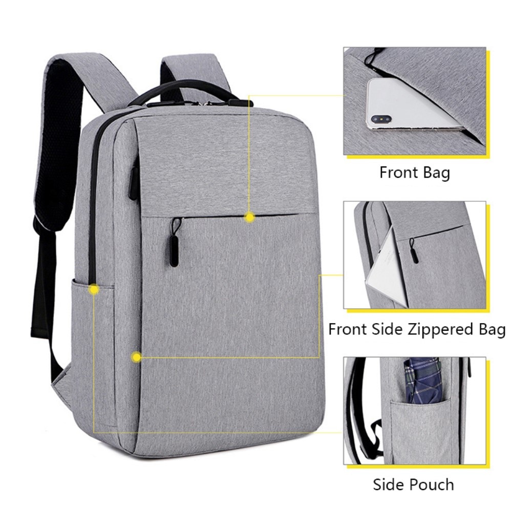 Water-resistant Nylon Backpack for Laptops up to 16 inches, Grey