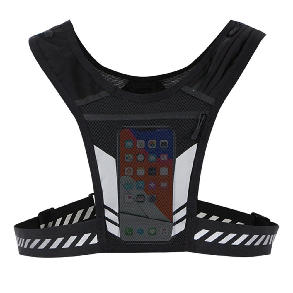 Universal Reflective Running Vest with Pocket Black