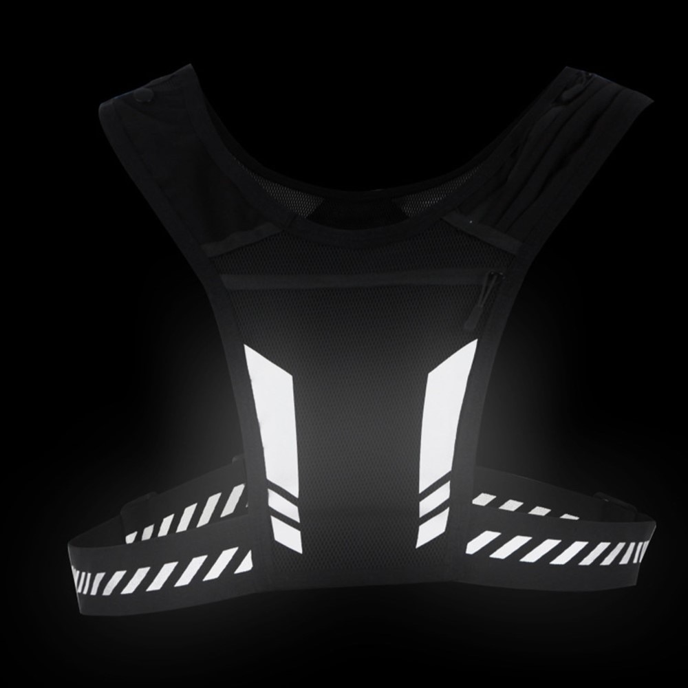 Universal Reflective Running Vest with Pocket Black