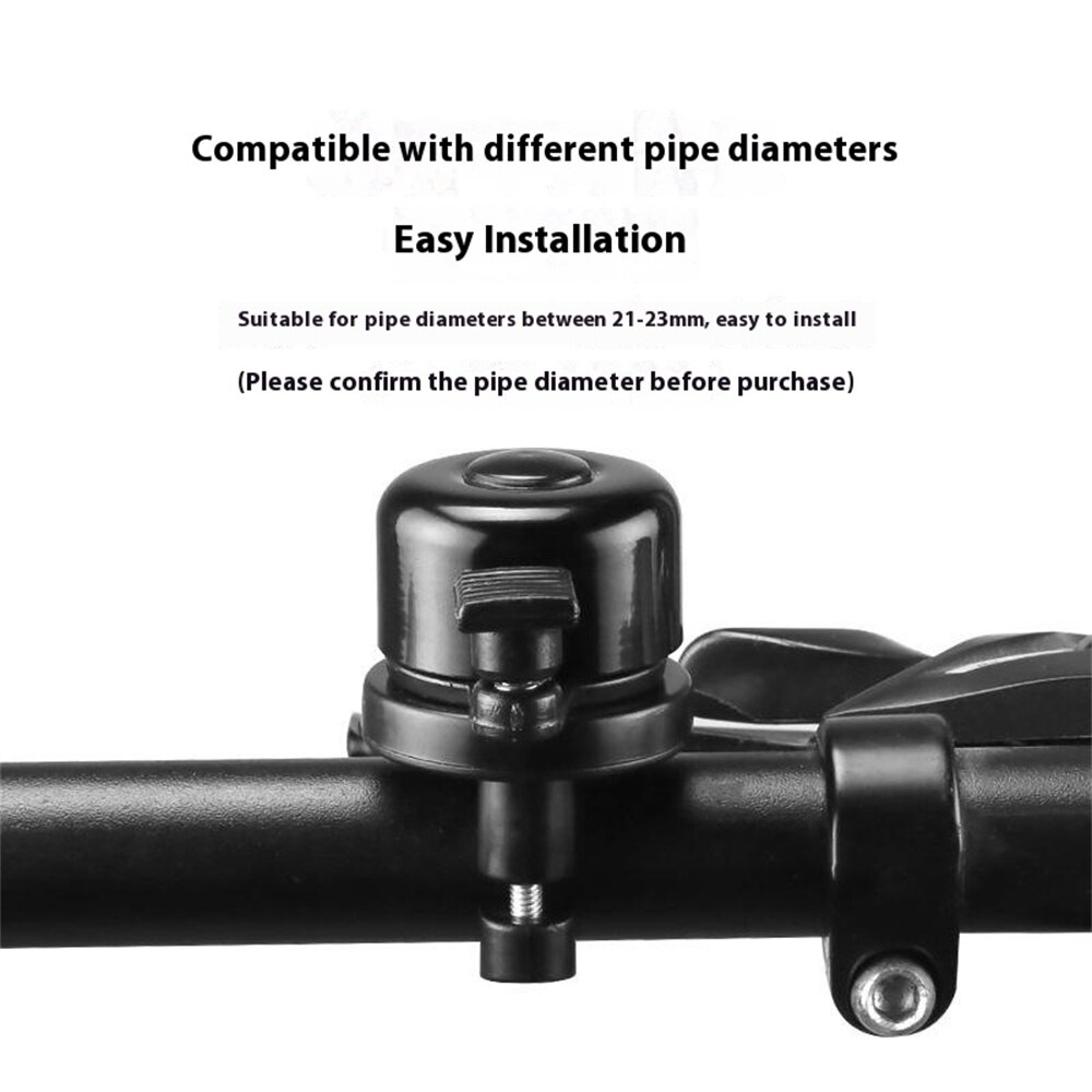 Bicycle Bell with Apple AirTag Holder Black