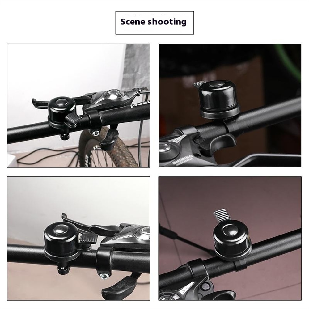 Bicycle Bell with Apple AirTag Holder Black
