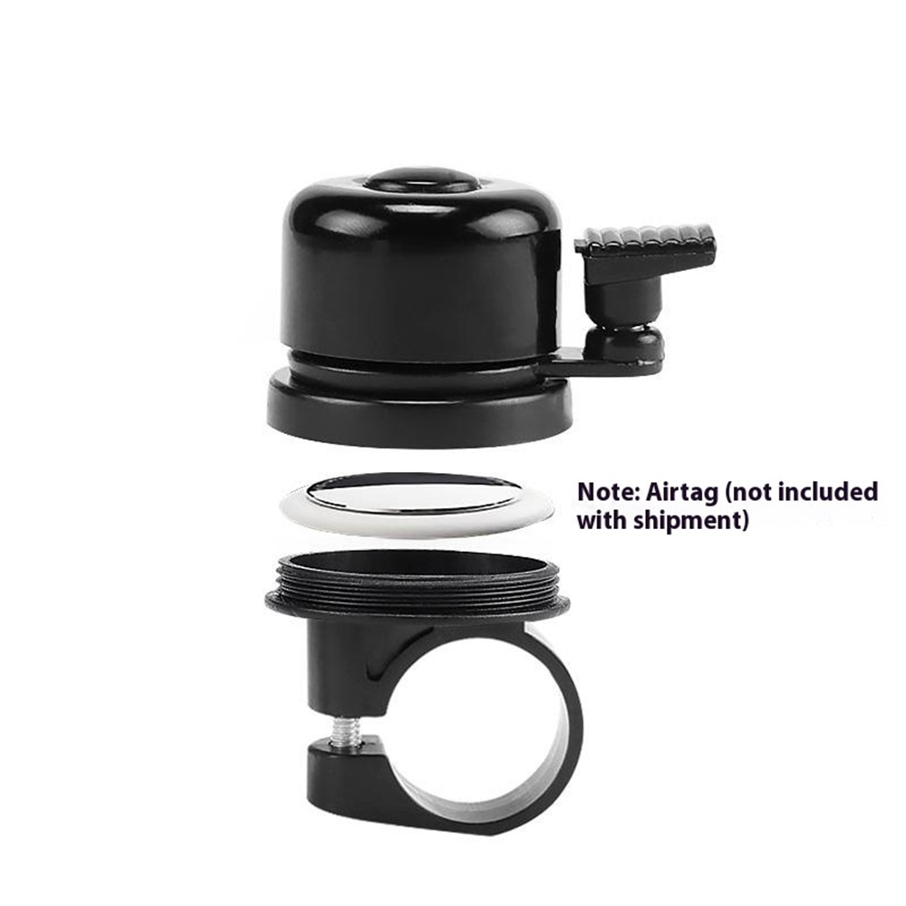 Bicycle Bell with Apple AirTag Holder Black