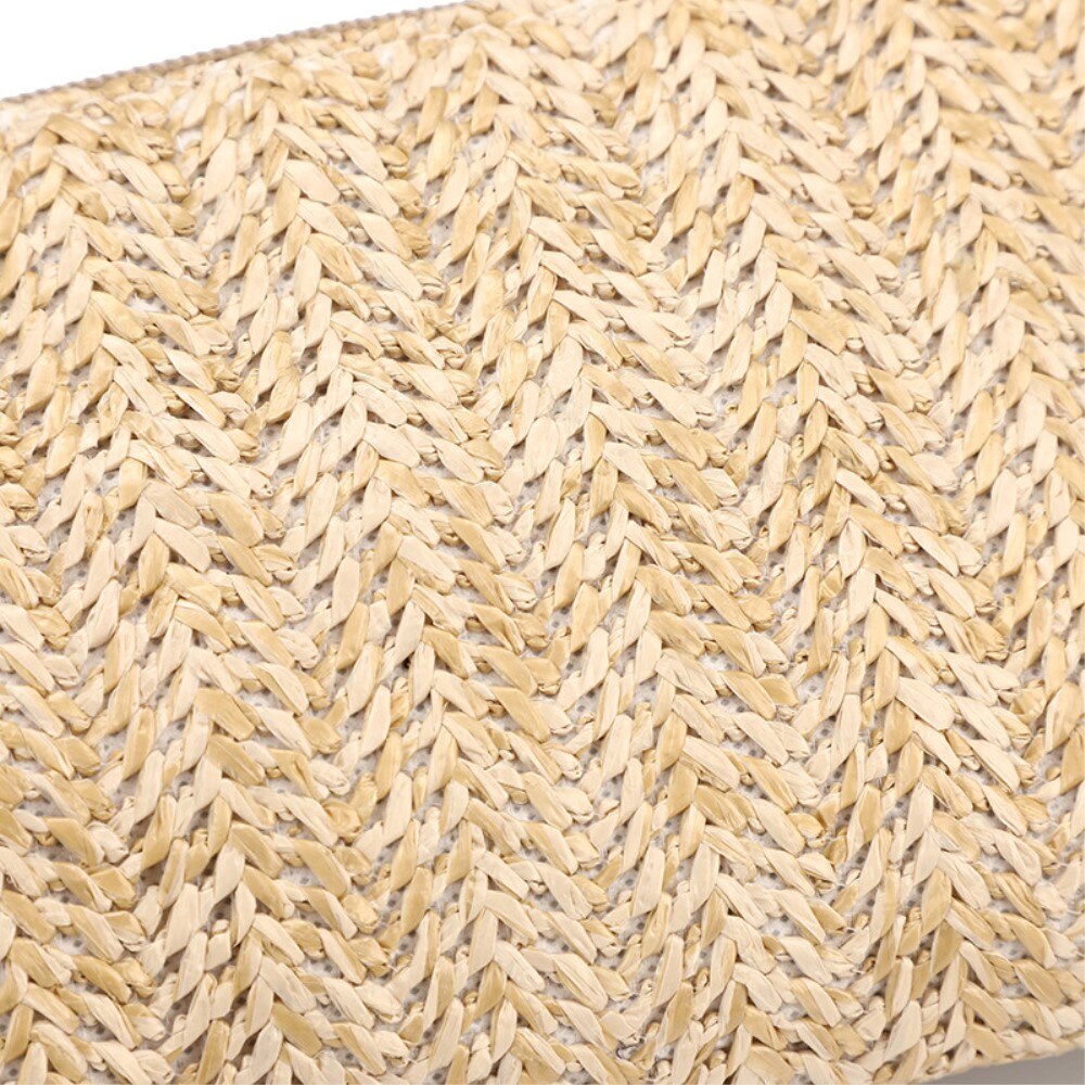 Braided Clutch Wristlet Bag Beige