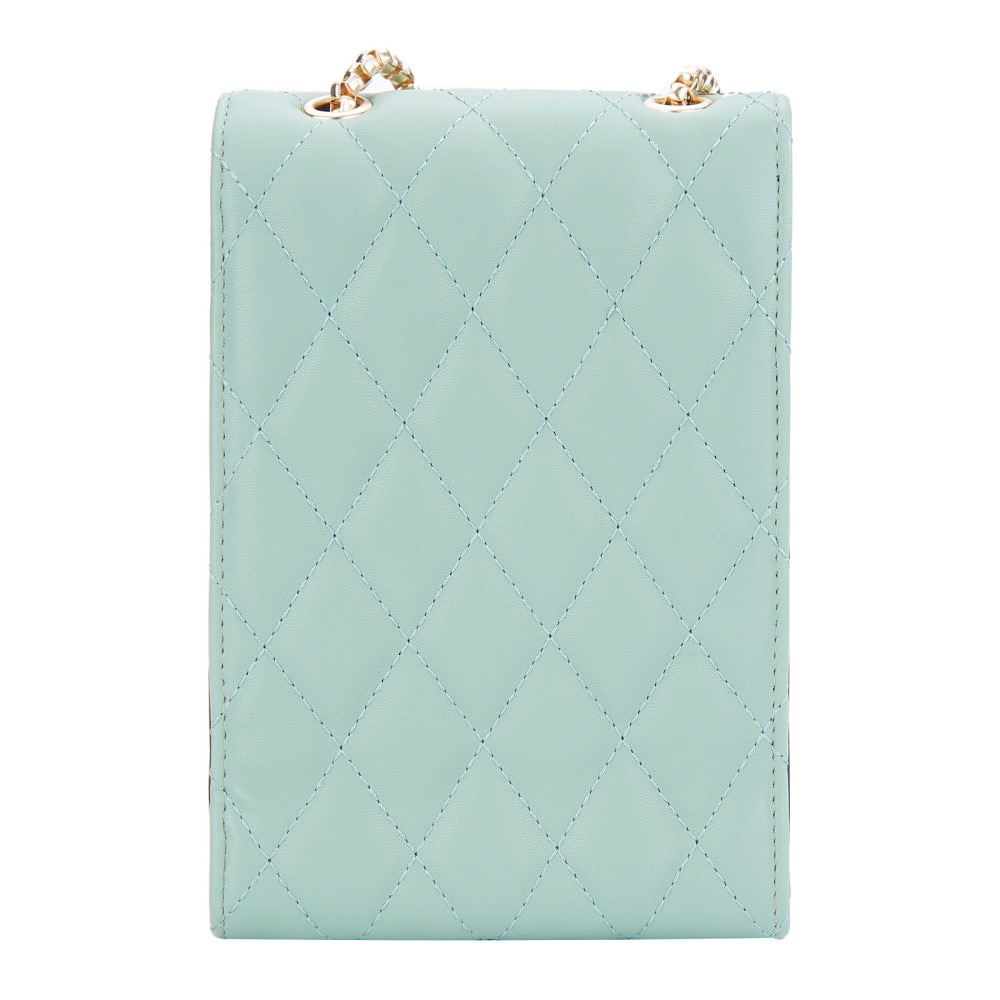Quilted Crossbody Mini Wallet Green