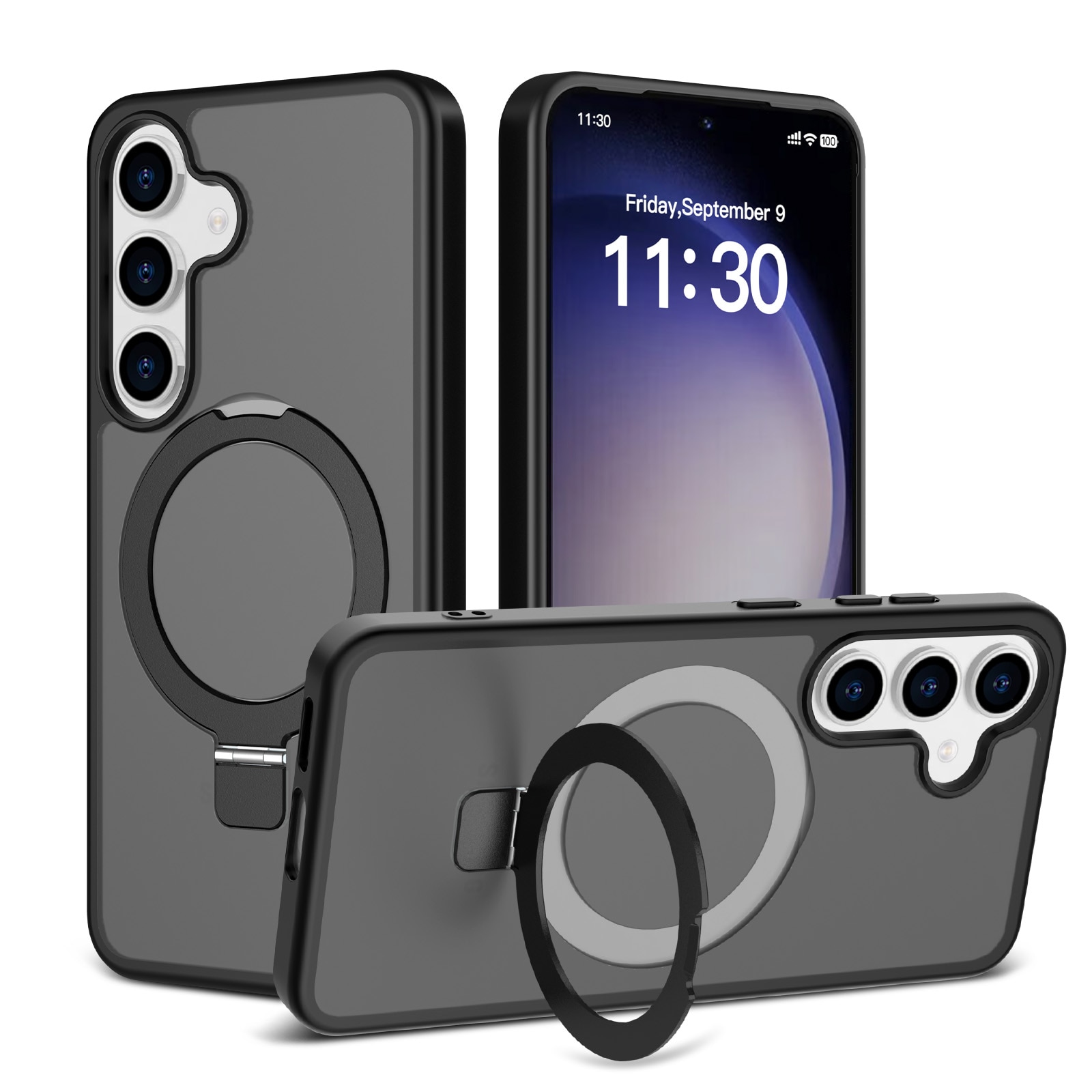 Samsung Galaxy S25 Plus Hybrid Case Magnetic Ring Black