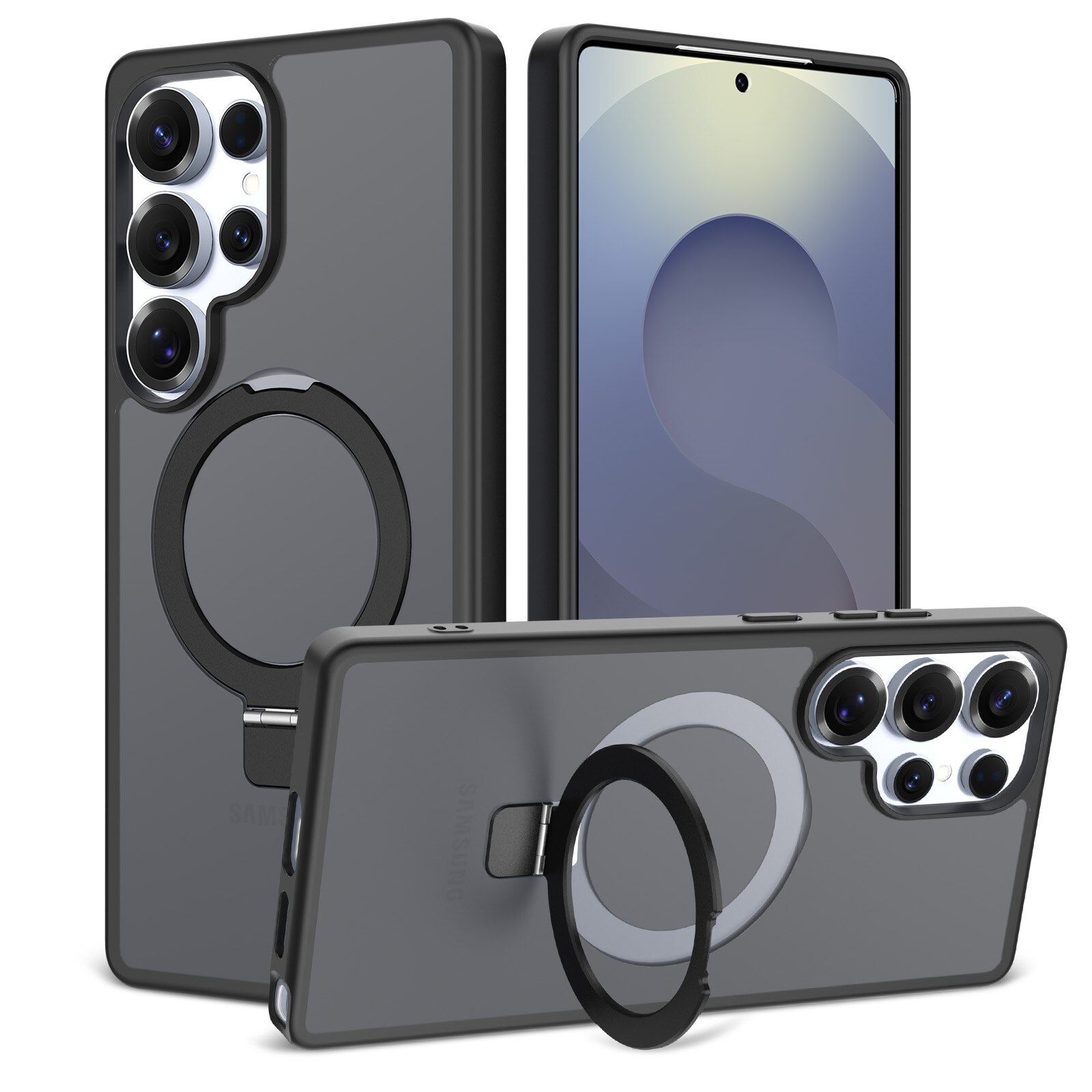 Samsung Galaxy S25 Ultra Hybrid Case Magnetic Ring Black