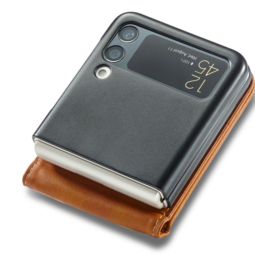 Samsung Galaxy Z Flip 4 Wallet Case Cognac