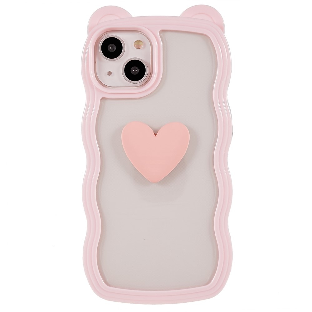 iPhone 13 Wavy Edge Heart Case Pink