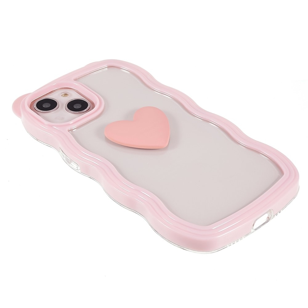 iPhone 13 Wavy Edge Heart Case Pink