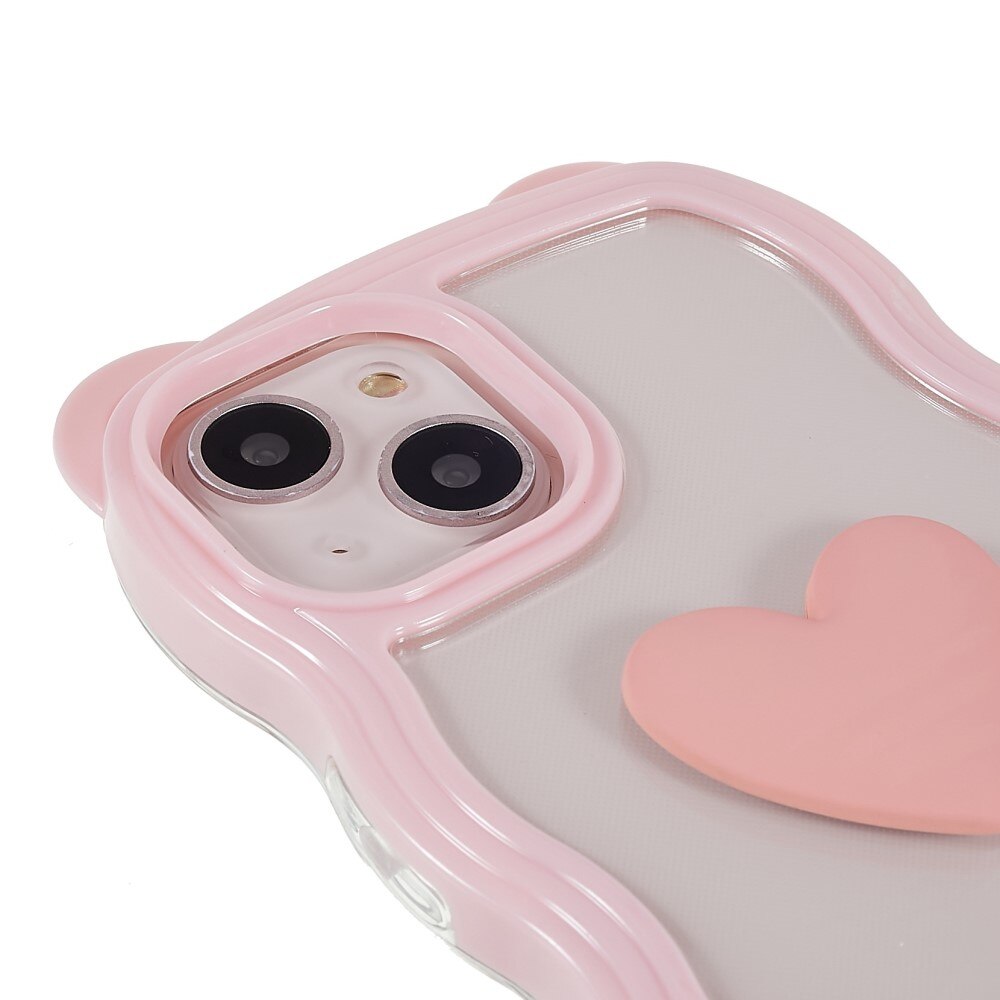 iPhone 13 Wavy Edge Heart Case Pink