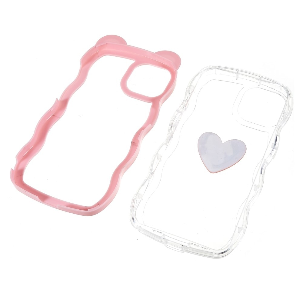 iPhone 13 Wavy Edge Heart Case Pink