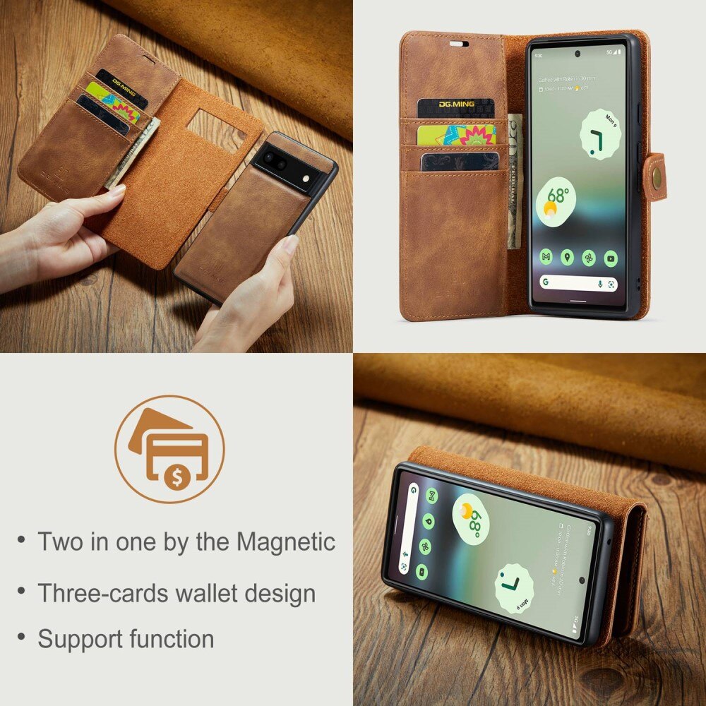 Google Pixel 6a Magnet Wallet Cognac