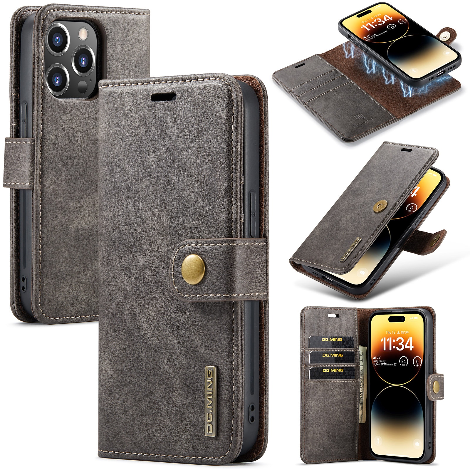 iPhone 14 Pro Max Magnet Wallet Brown