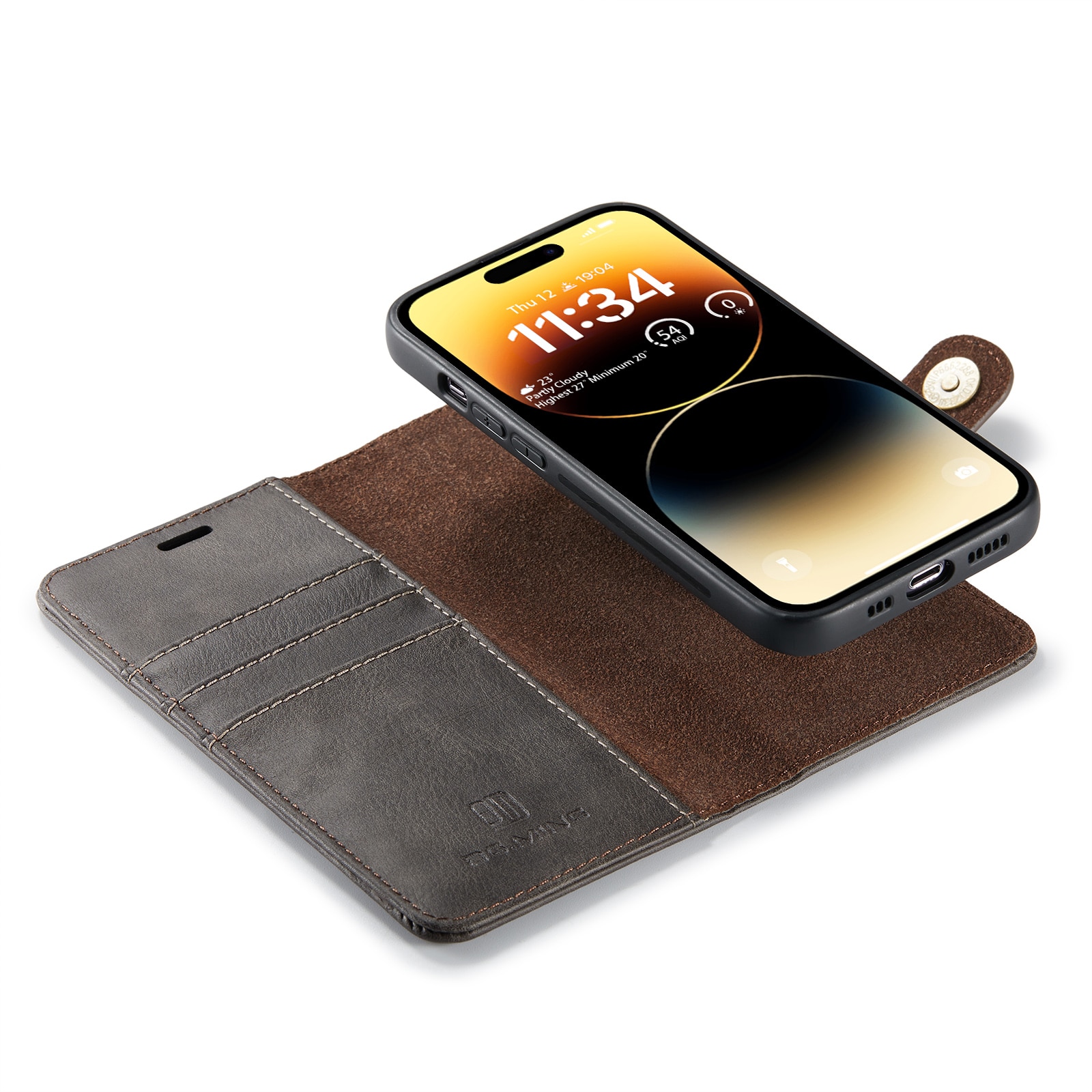 iPhone 14 Pro Magnet Wallet Brown