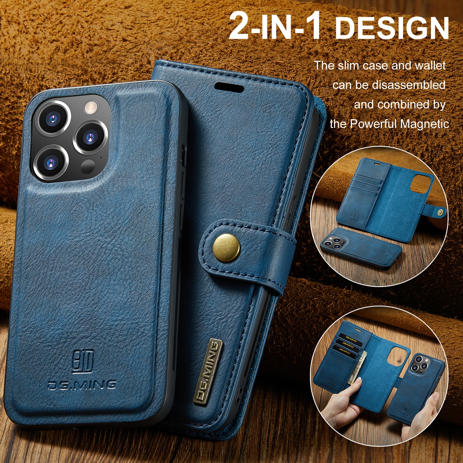 iPhone 14 Pro Magnet Wallet Blue