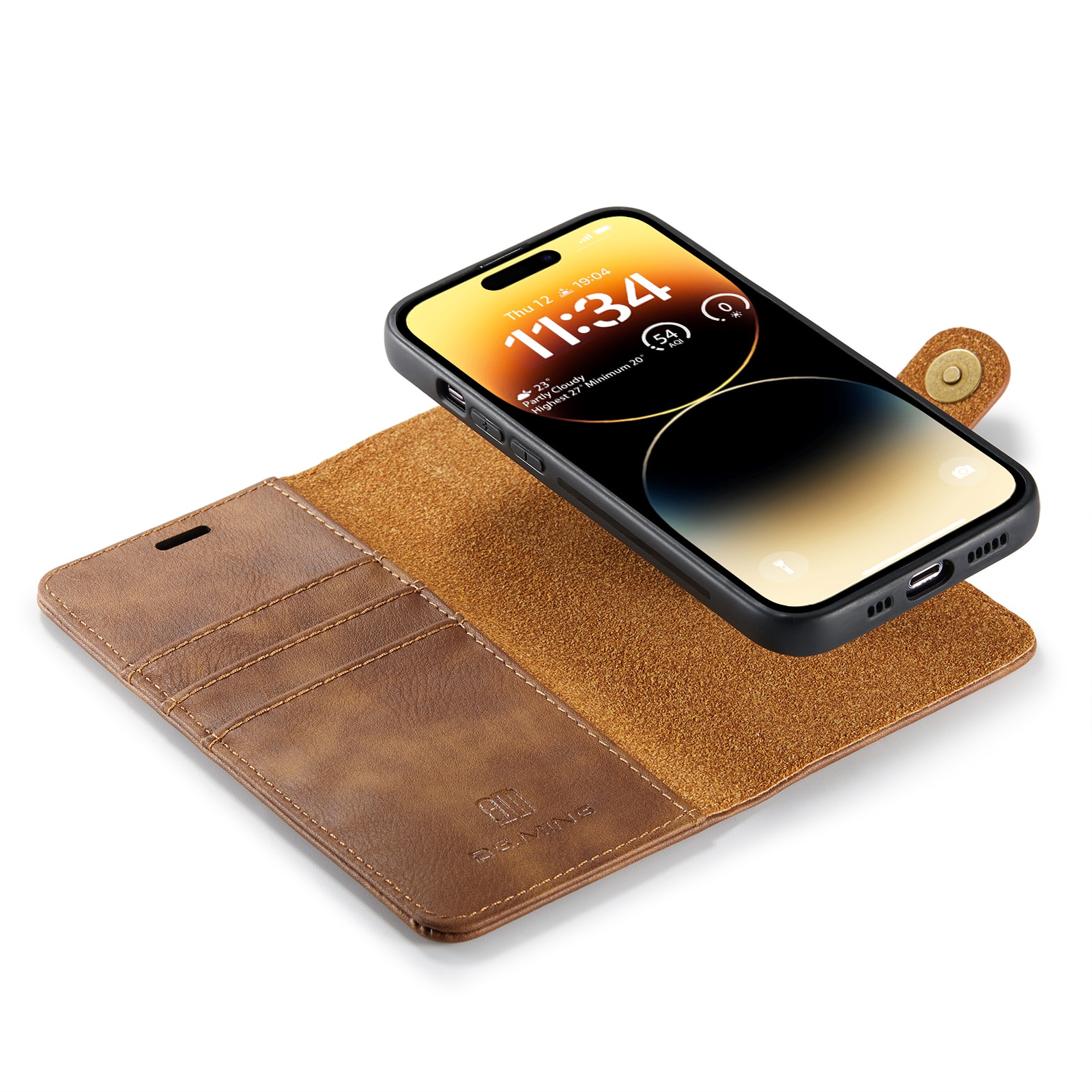 iPhone 14 Pro Magnet Wallet Cognac