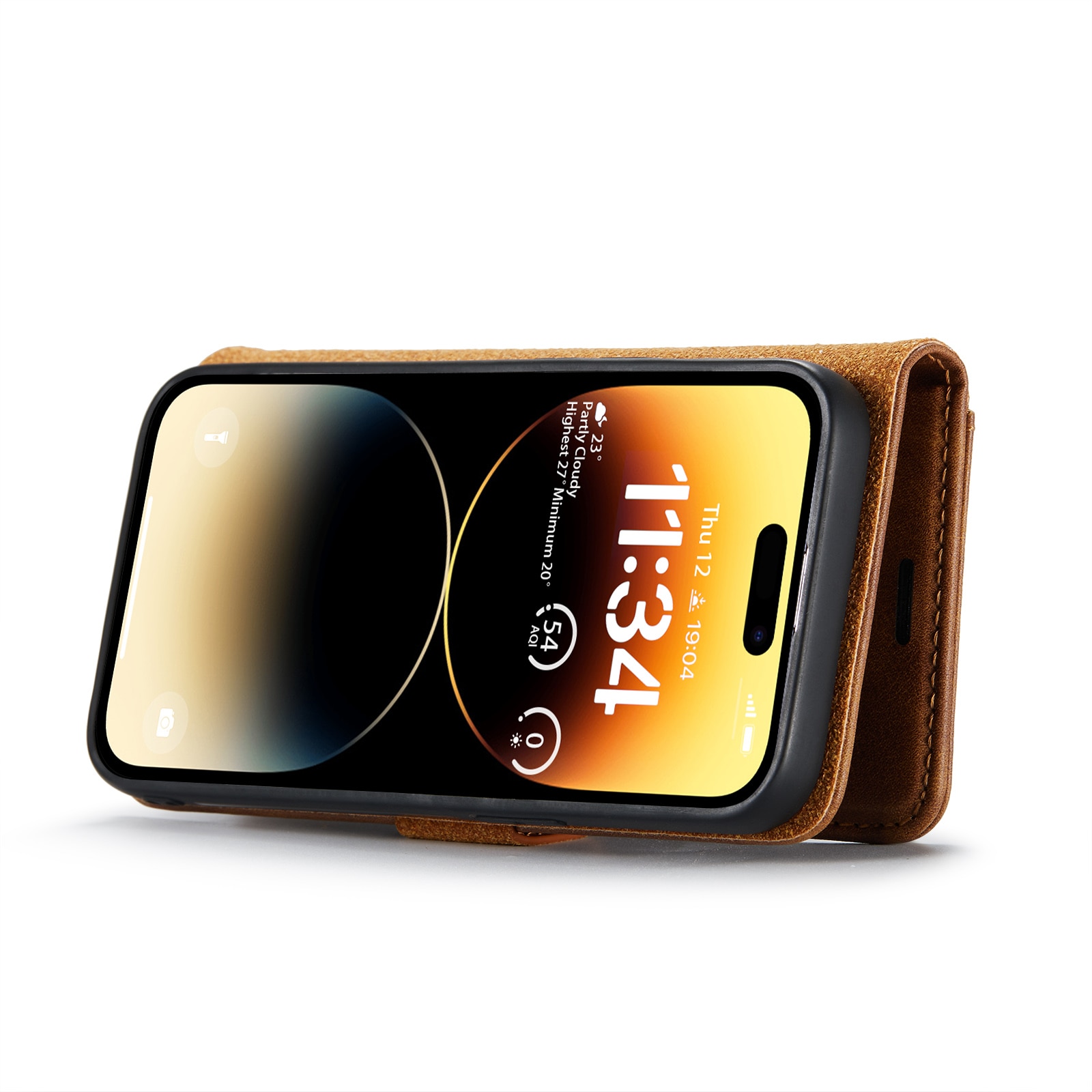 iPhone 14 Pro Magnet Wallet Cognac