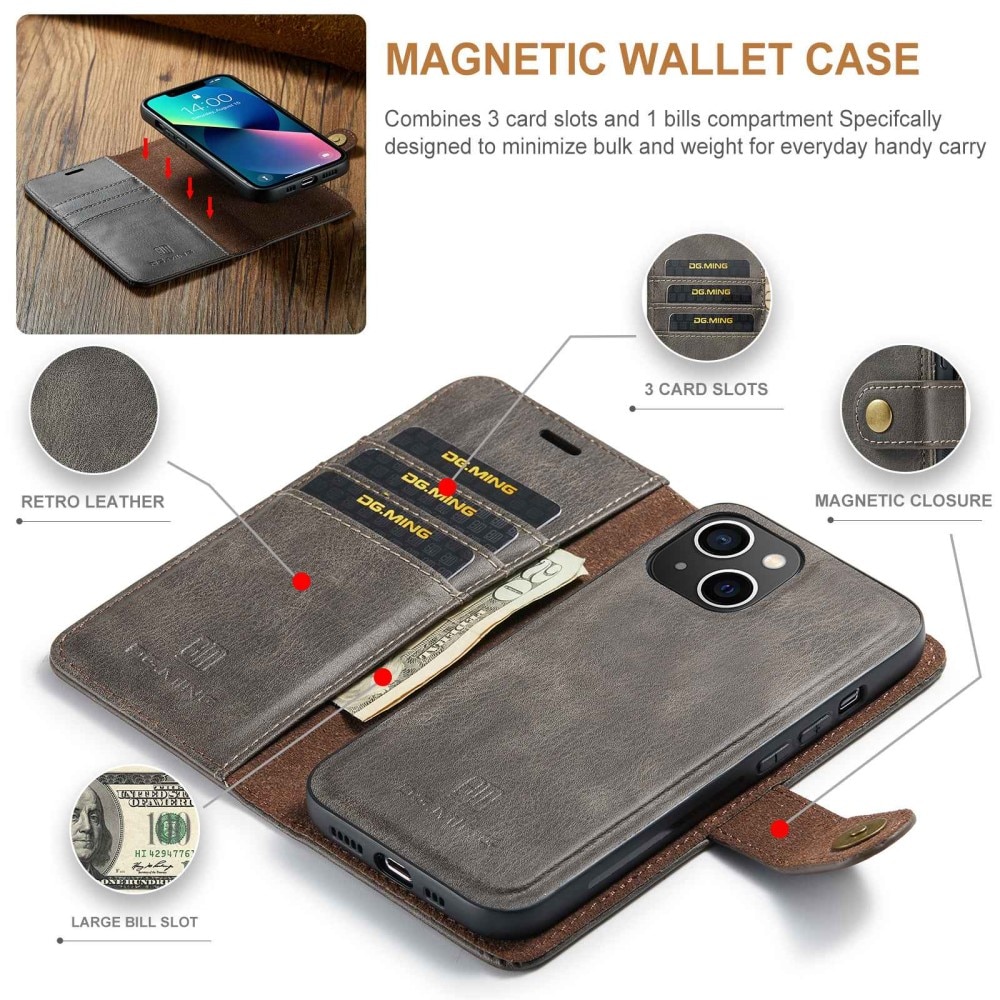 iPhone 14 Magnet Wallet Brown