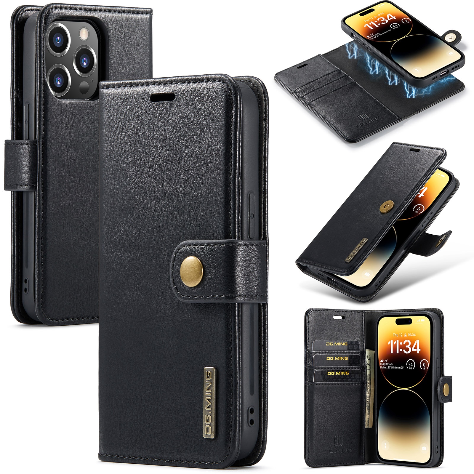 iPhone 14 Pro Magnet Wallet Black