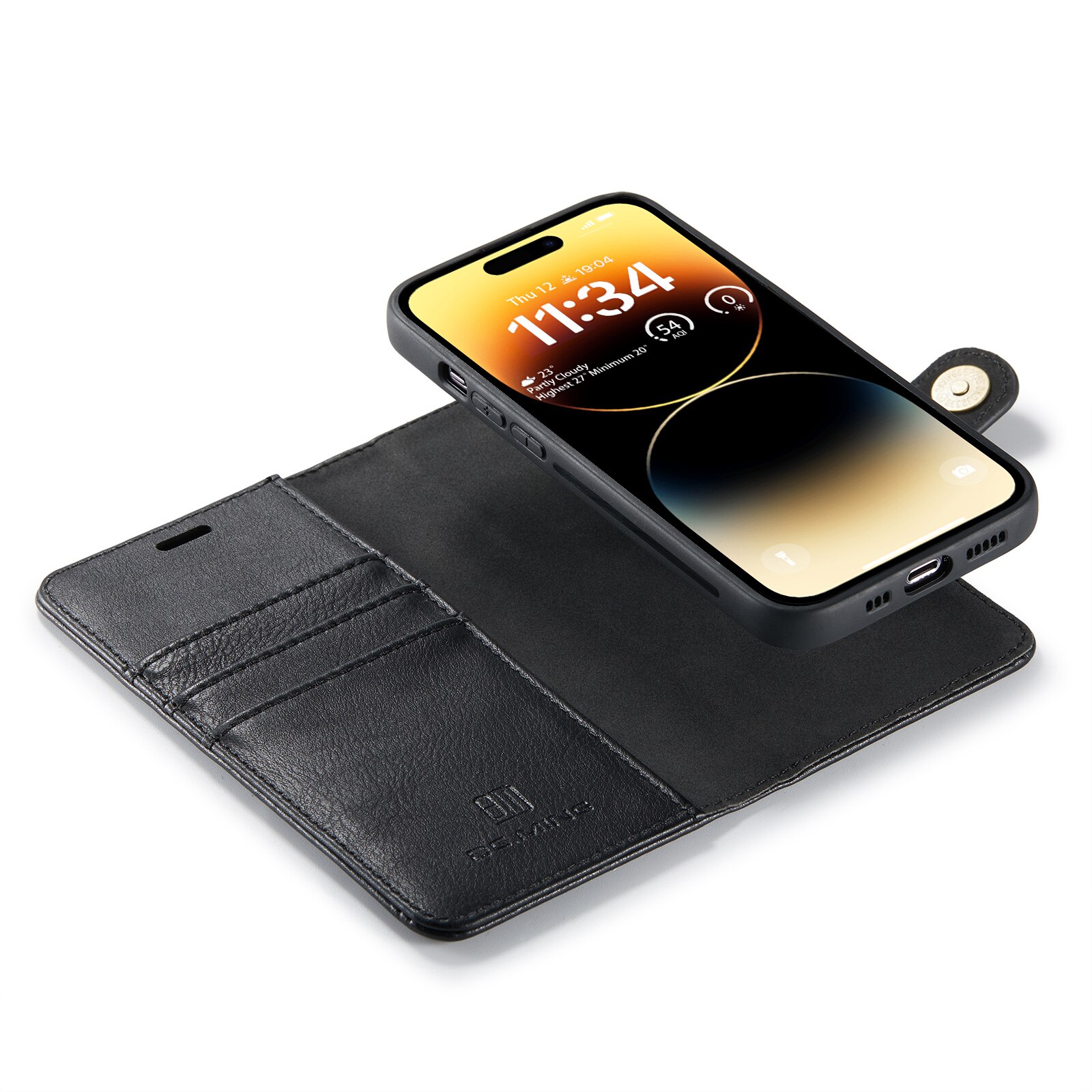 iPhone 15 Pro Max Magnet Wallet Black