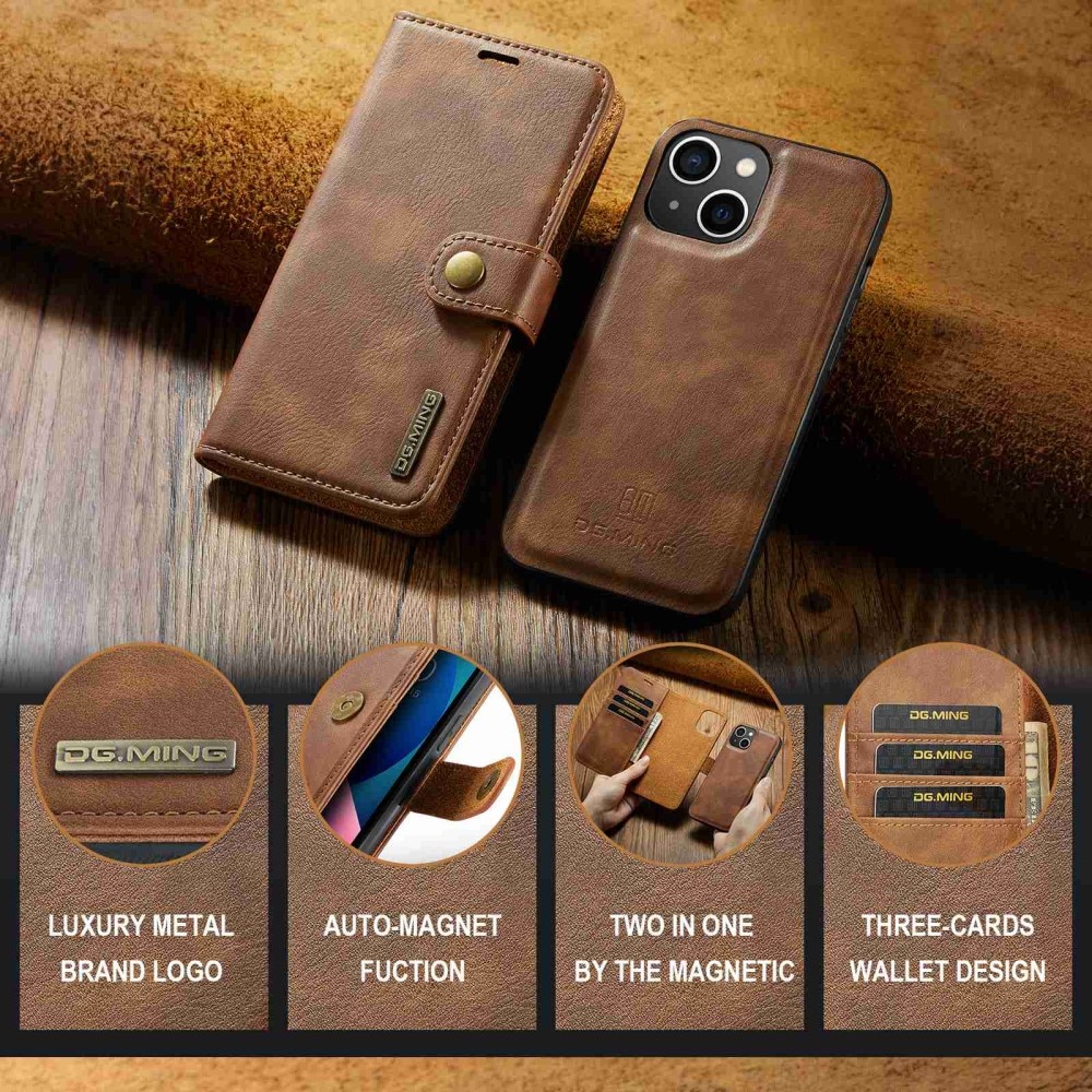 iPhone 14 Plus Magnet Wallet Brown