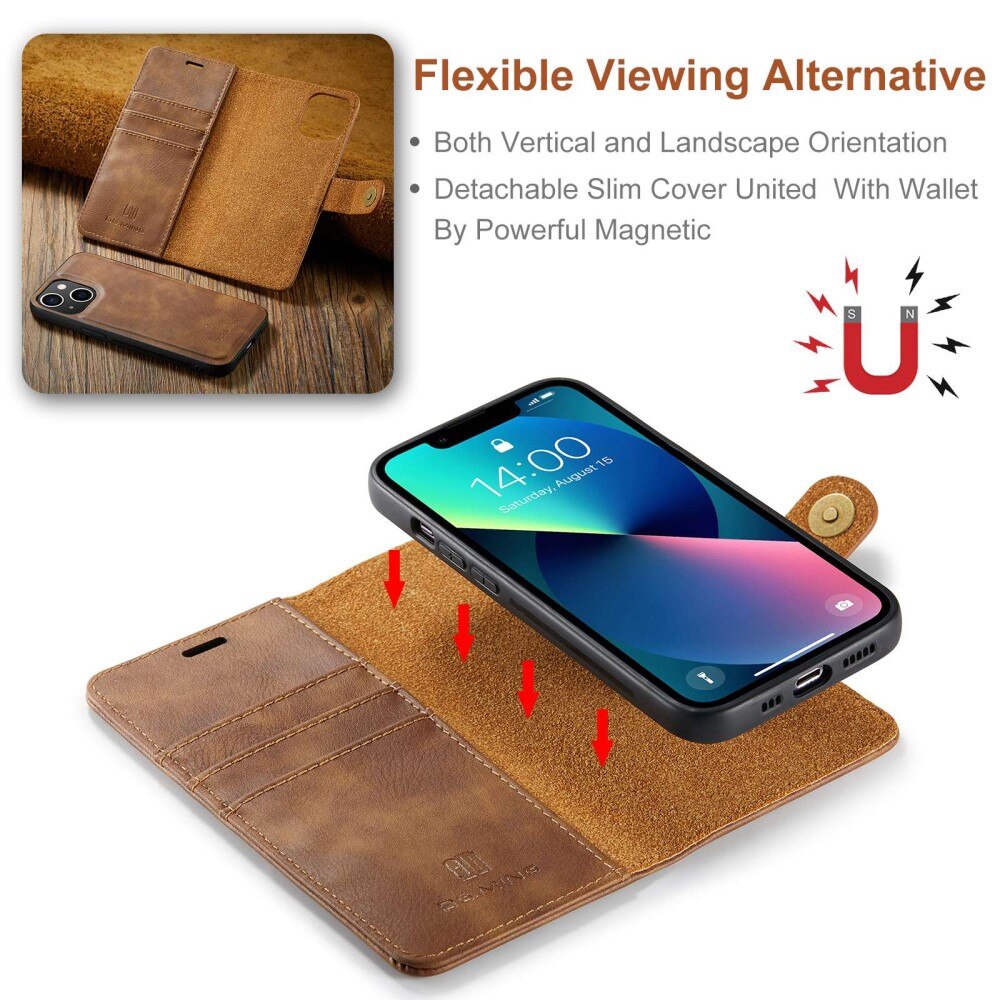 iPhone 14 Plus Magnet Wallet Brown