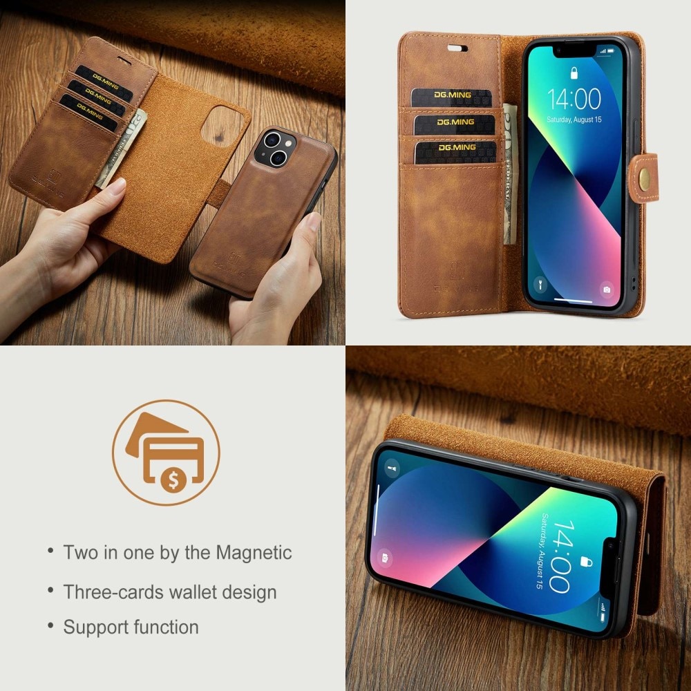 iPhone 14 Plus Magnet Wallet Brown
