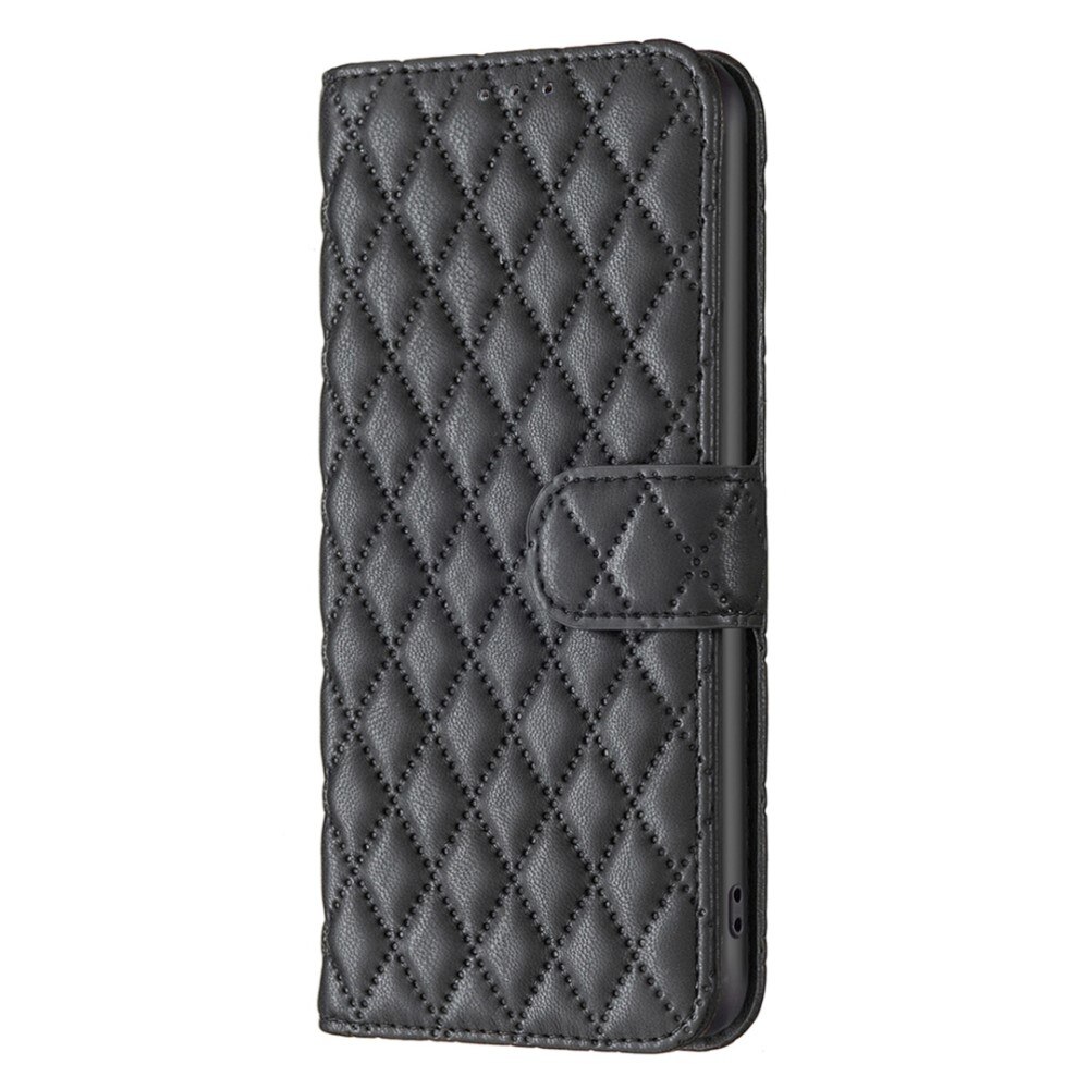 iPhone 14 Wallet Case Quilted Black