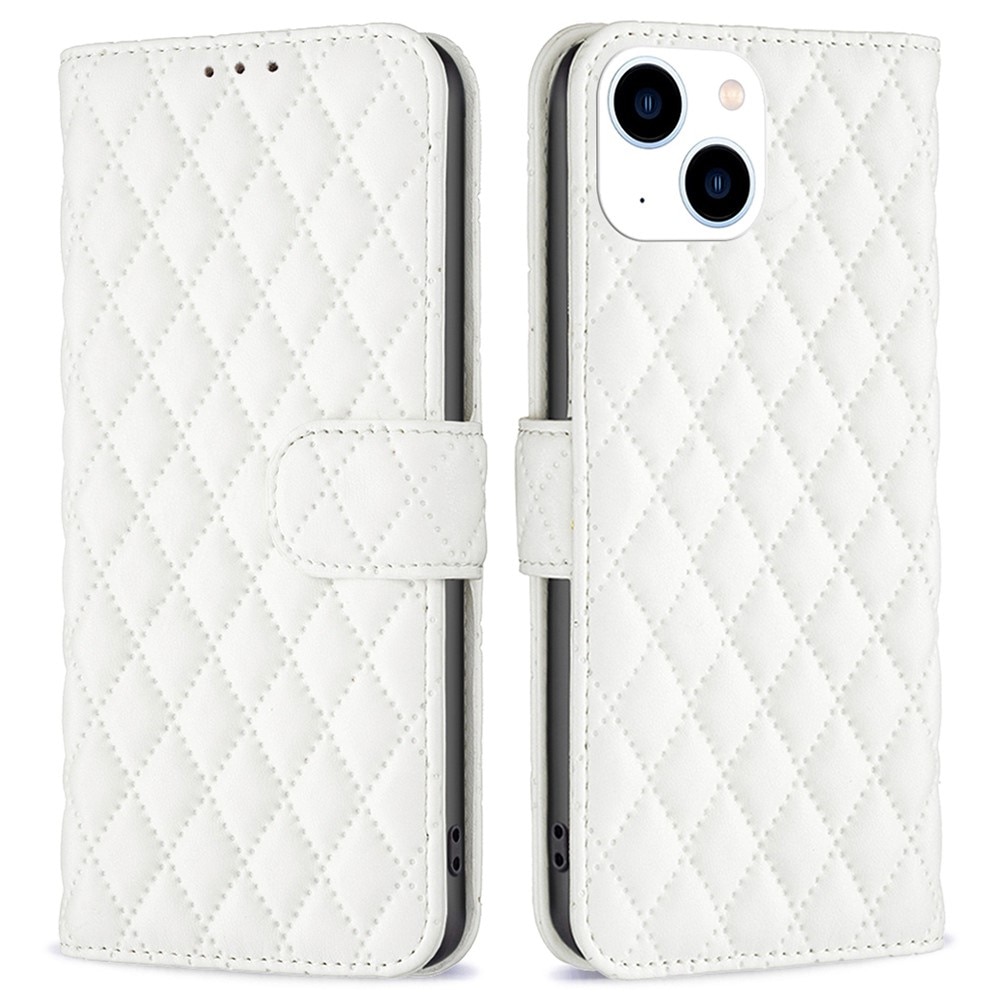 iPhone 14 Wallet Case Quilted White