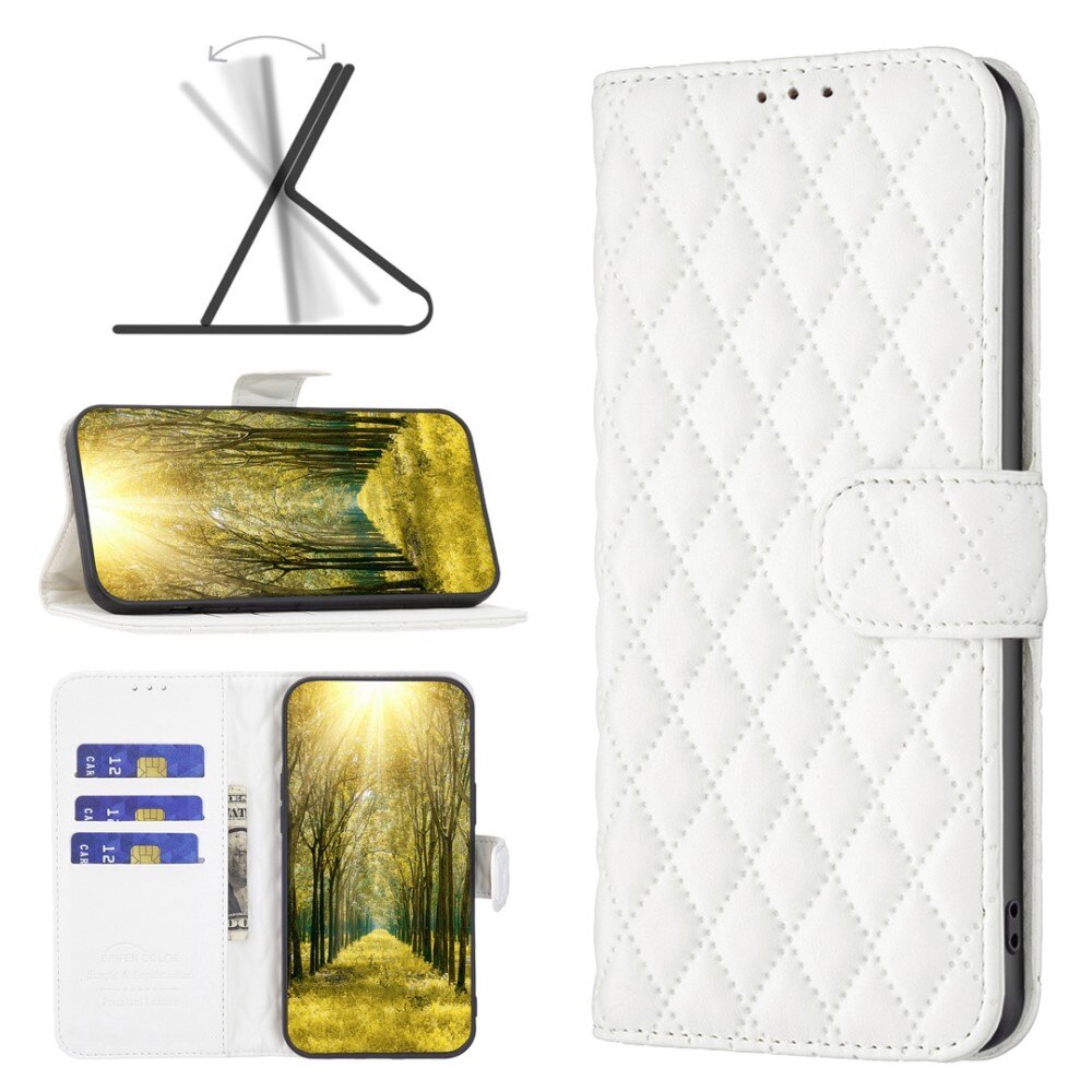 iPhone 14 Wallet Case Quilted White