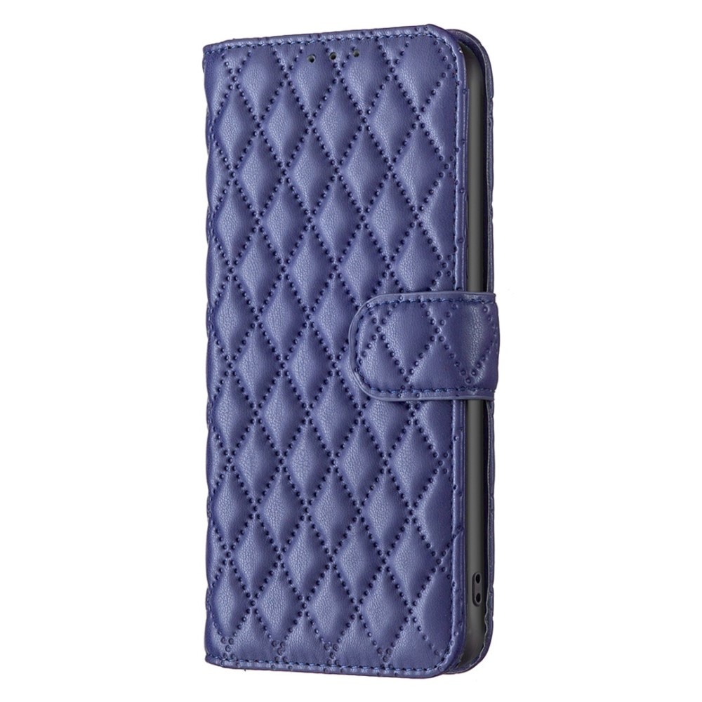 iPhone 14 Wallet Case Quilted Blue
