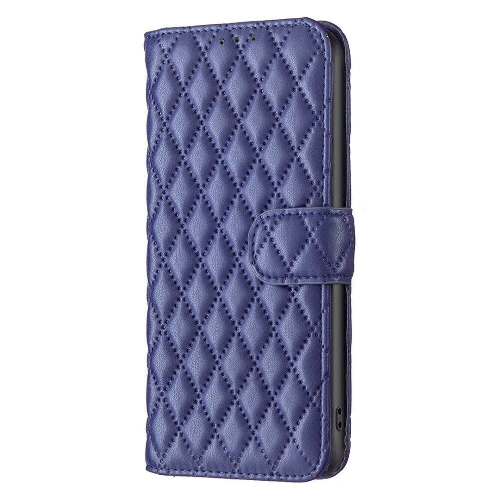 iPhone 14 Wallet Case Quilted Blue