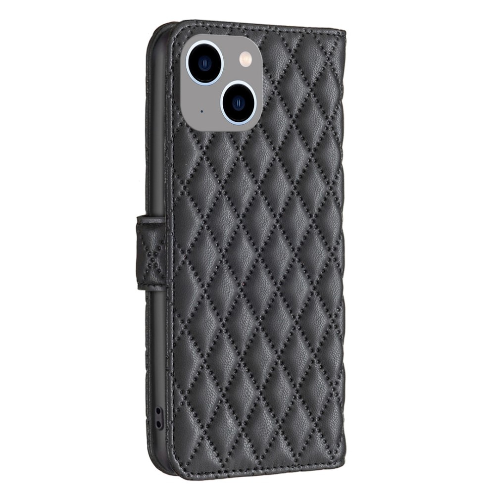 iPhone 14 Plus Wallet Case Quilted Black