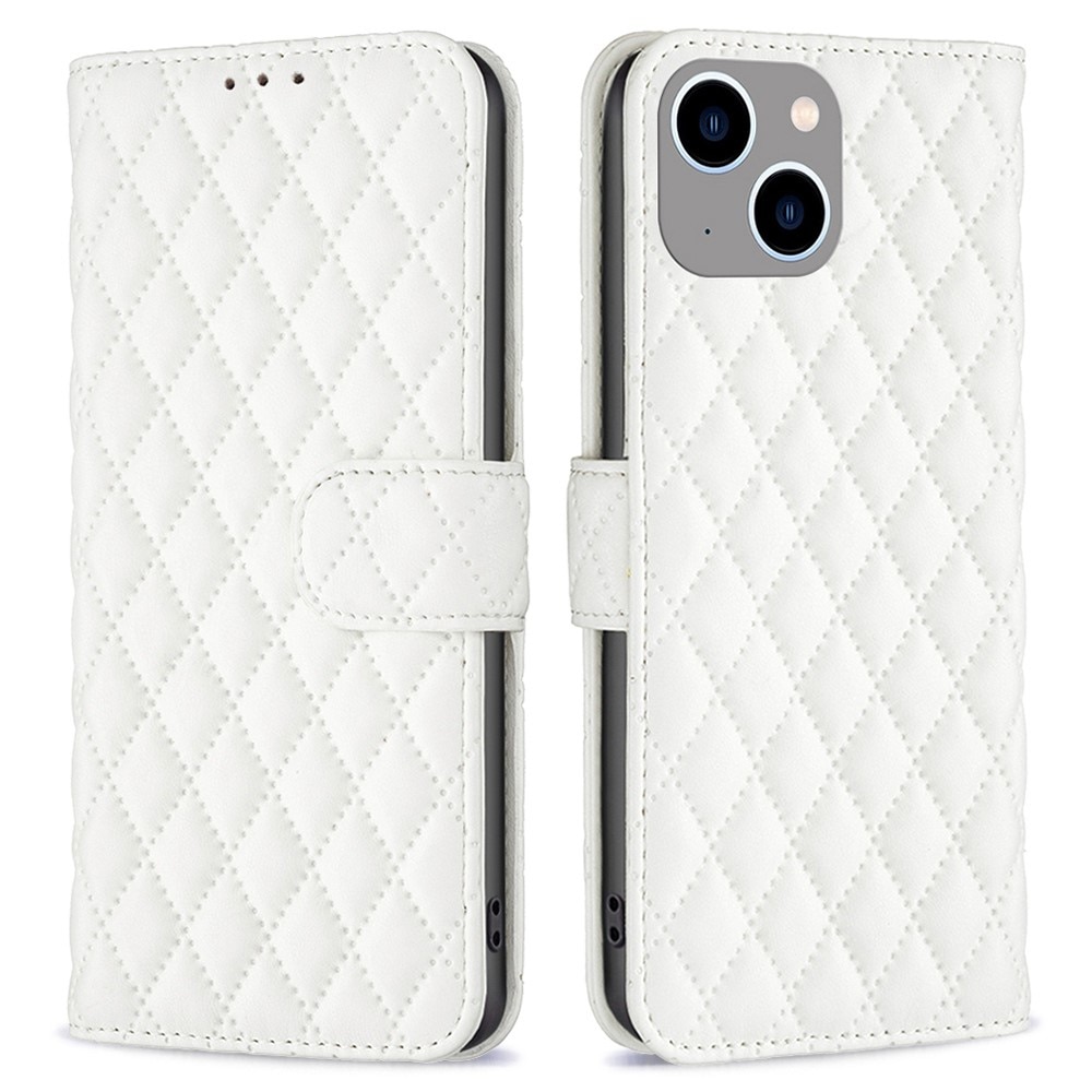 iPhone 14 Plus Wallet Case Quilted White