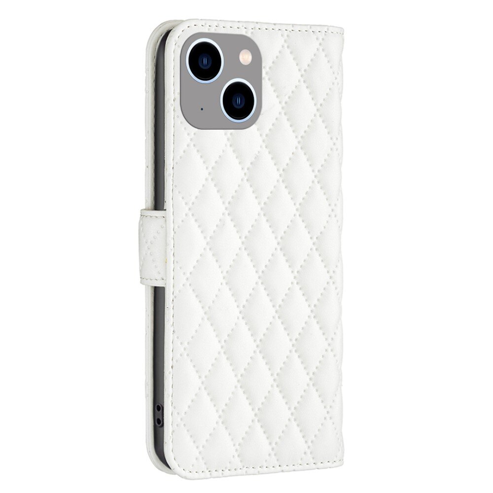 iPhone 14 Plus Wallet Case Quilted White