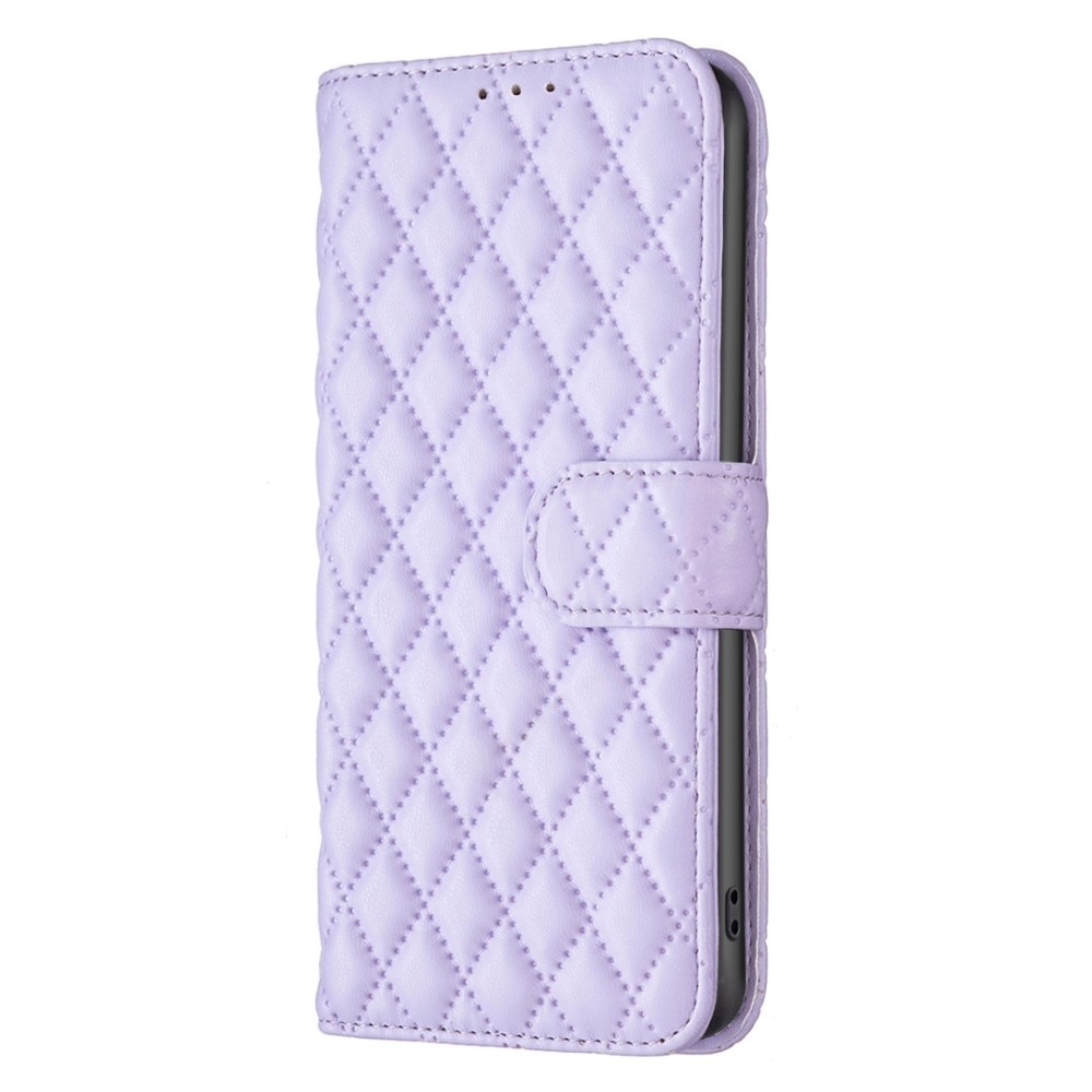 iPhone 14 Plus Wallet Case Quilted Purple