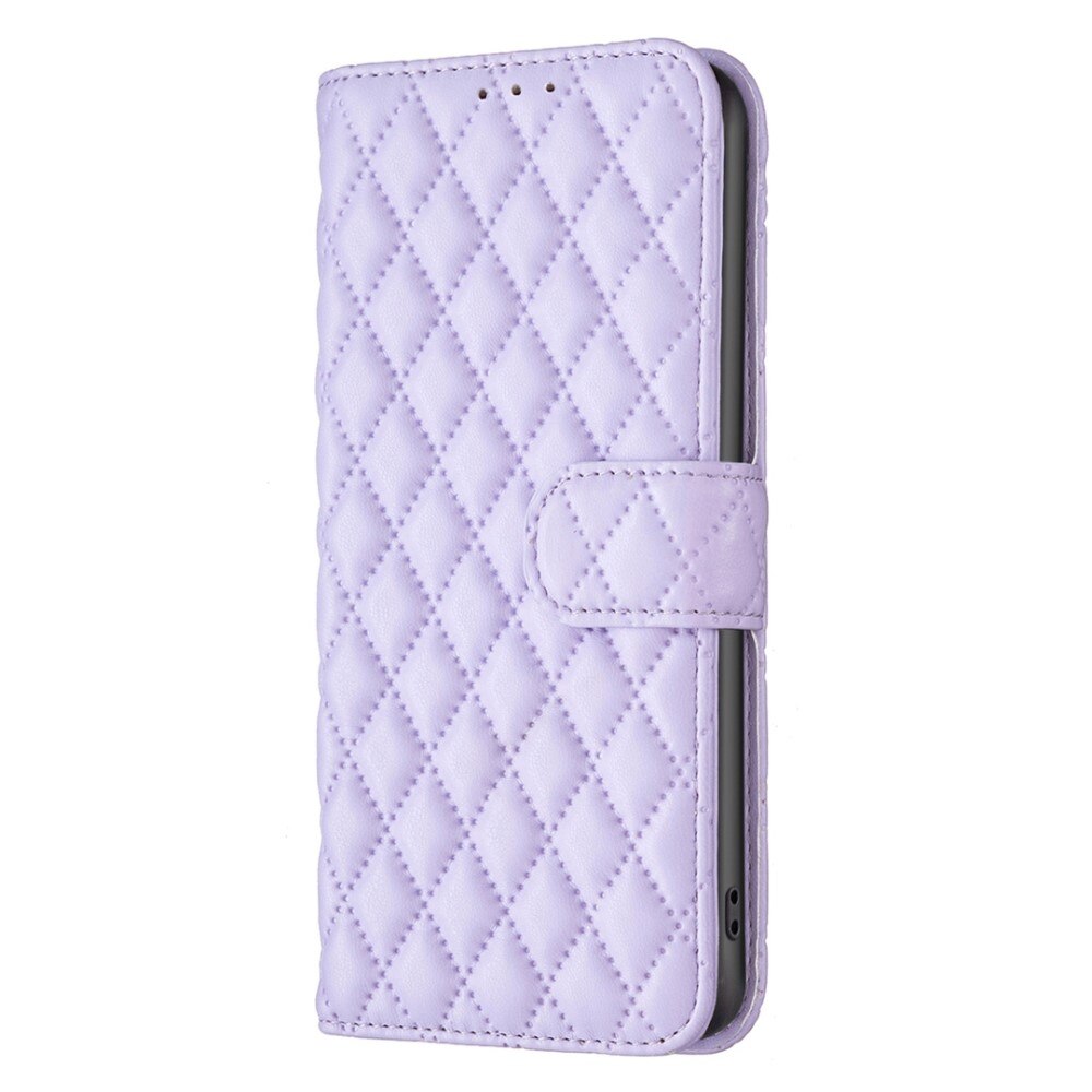 iPhone 14 Plus Wallet Case Quilted Purple