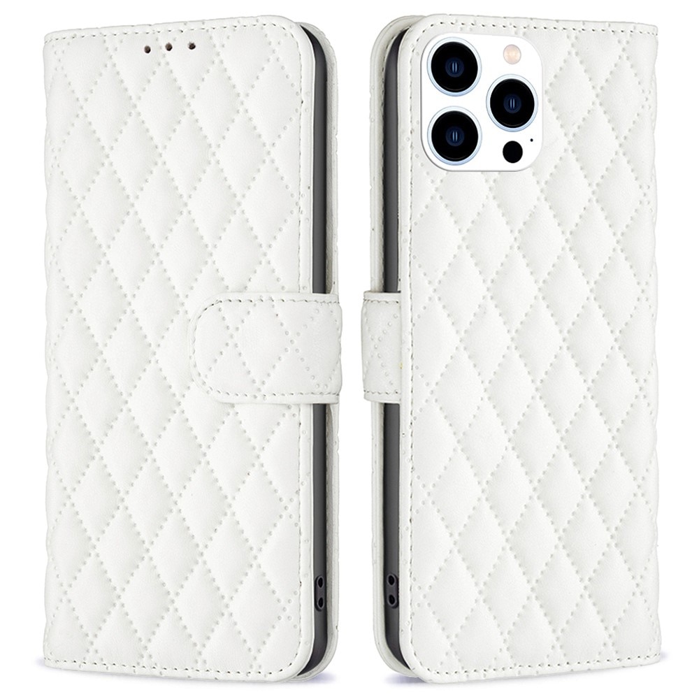 iPhone 14 Pro Wallet Case Quilted White