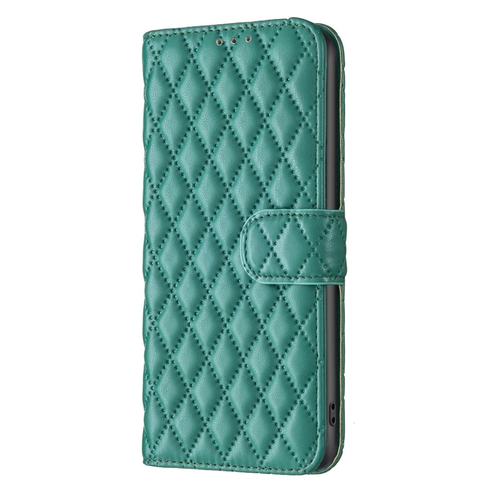 iPhone 14 Pro Wallet Case Quilted Green