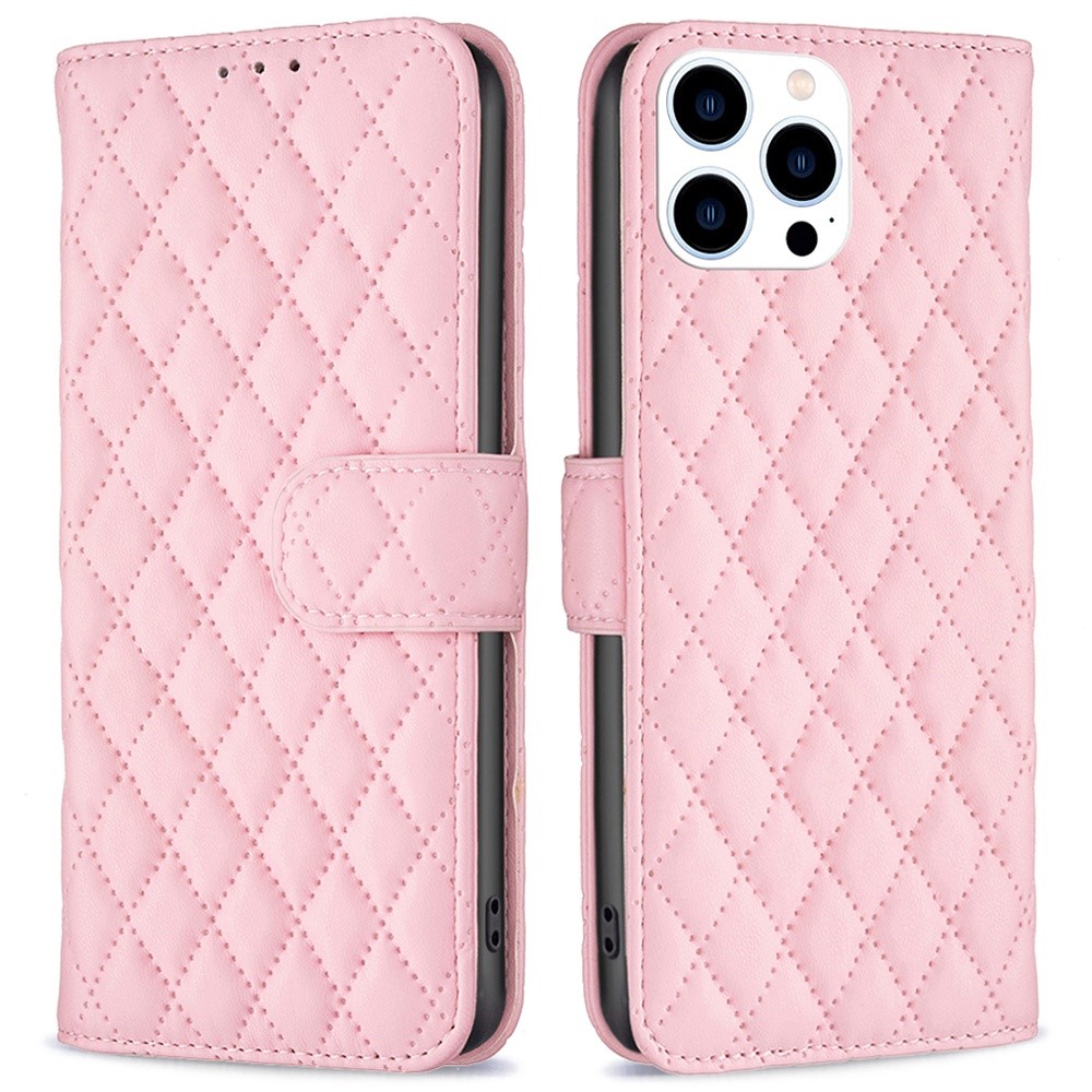 iPhone 14 Pro Wallet Case Quilted Pink