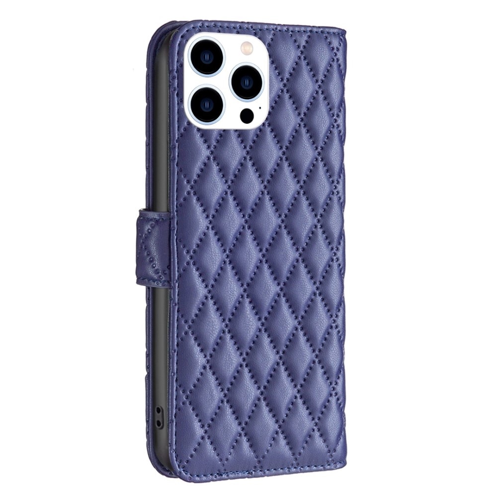 iPhone 14 Pro Wallet Case Quilted Blue